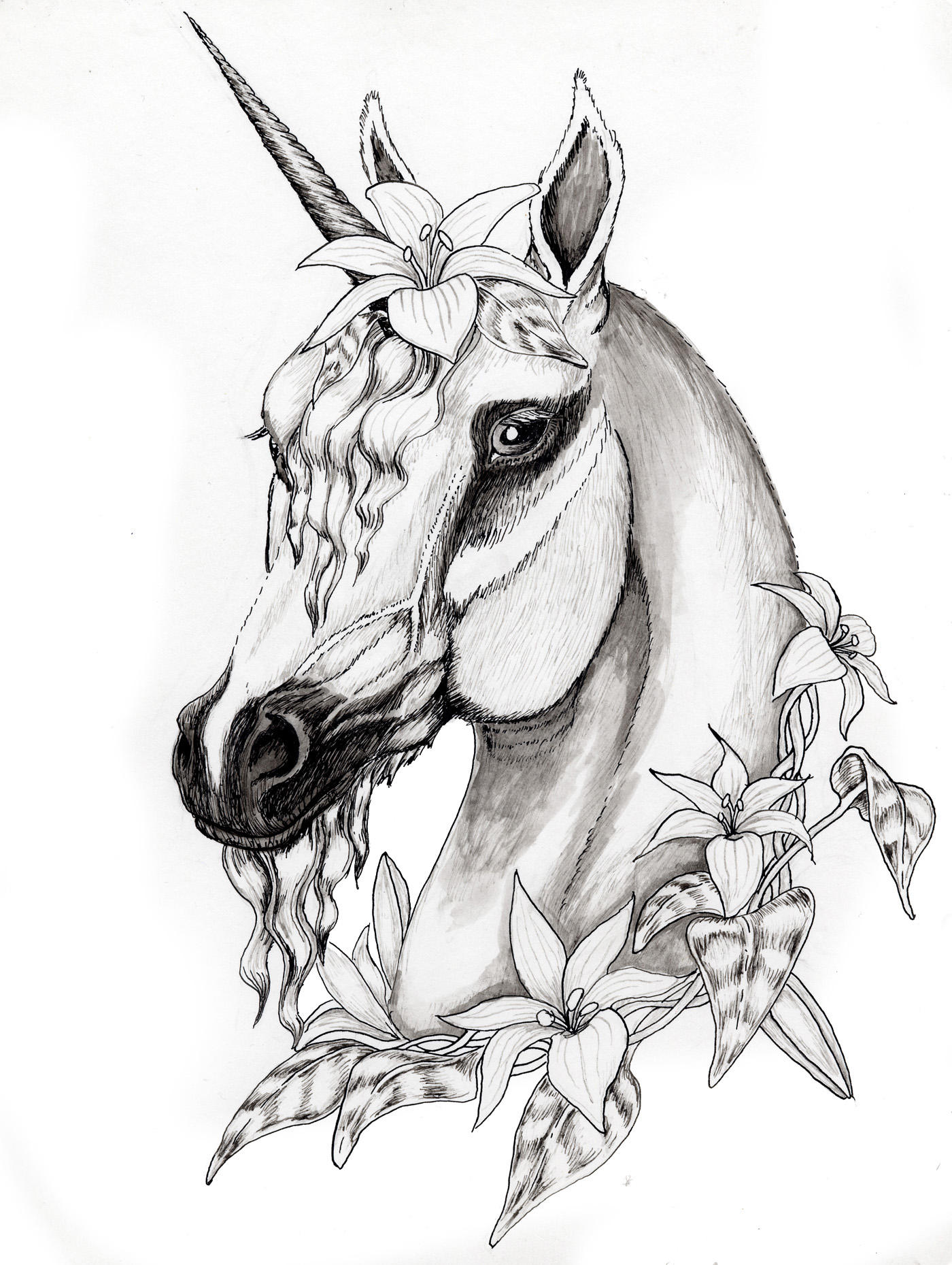 Flowered Unicorn by SpottedPegasus on DeviantArt