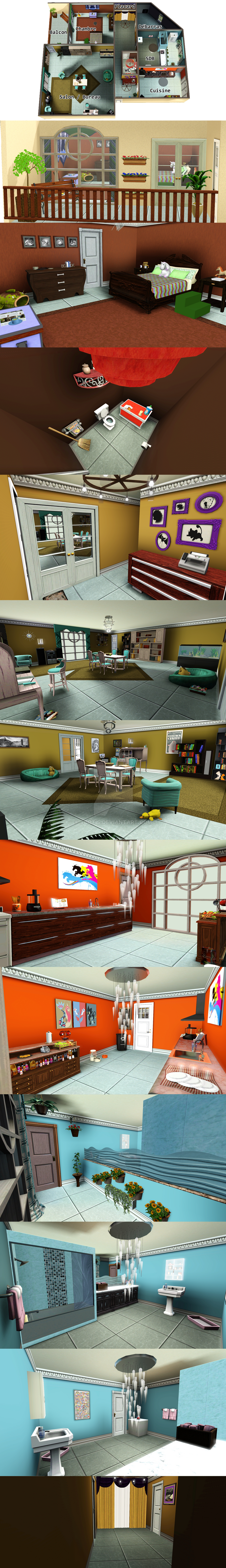 Appartement réalisée sur le jeu Sims 3