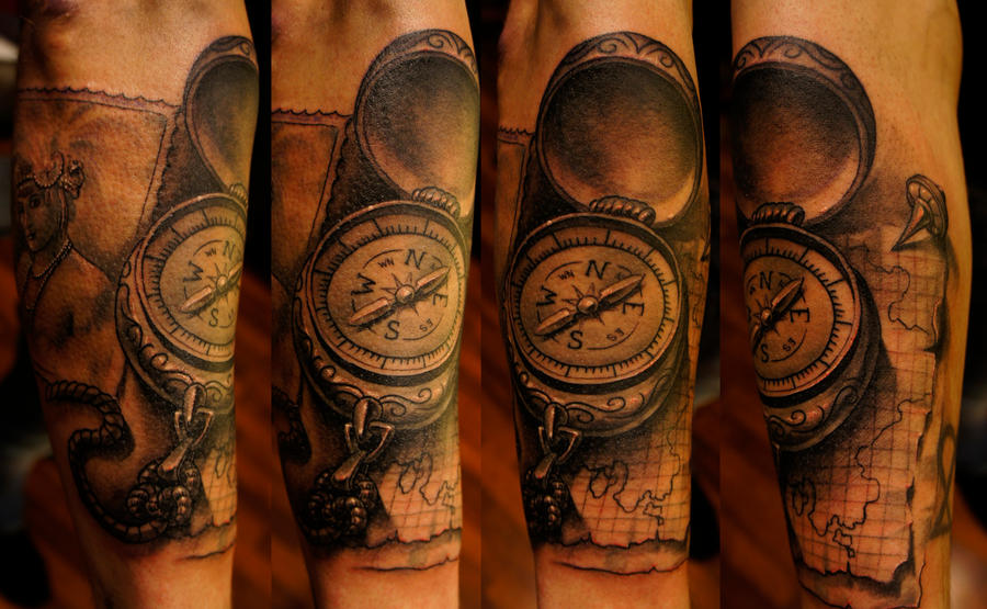 Эскизы тату компас - tattoohacom