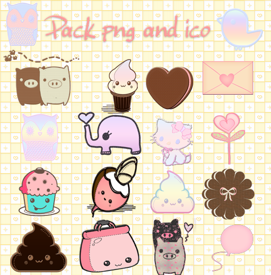 Pack Cute  ico  png by GigiRomero