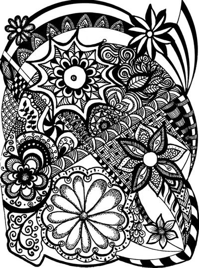 Black-and-white zentangle 1 by ZendoodleArt on DeviantArt