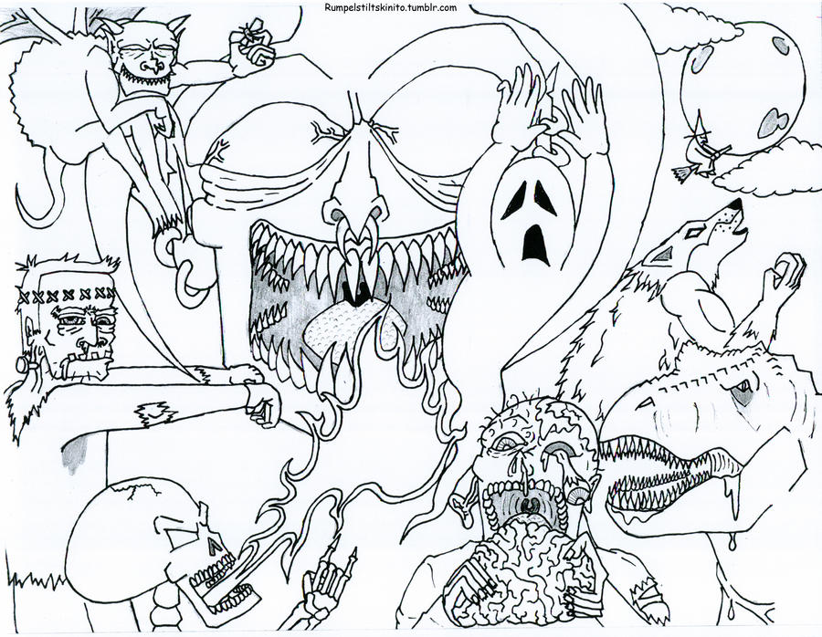 Halloween Monsters Coloring Pages 5