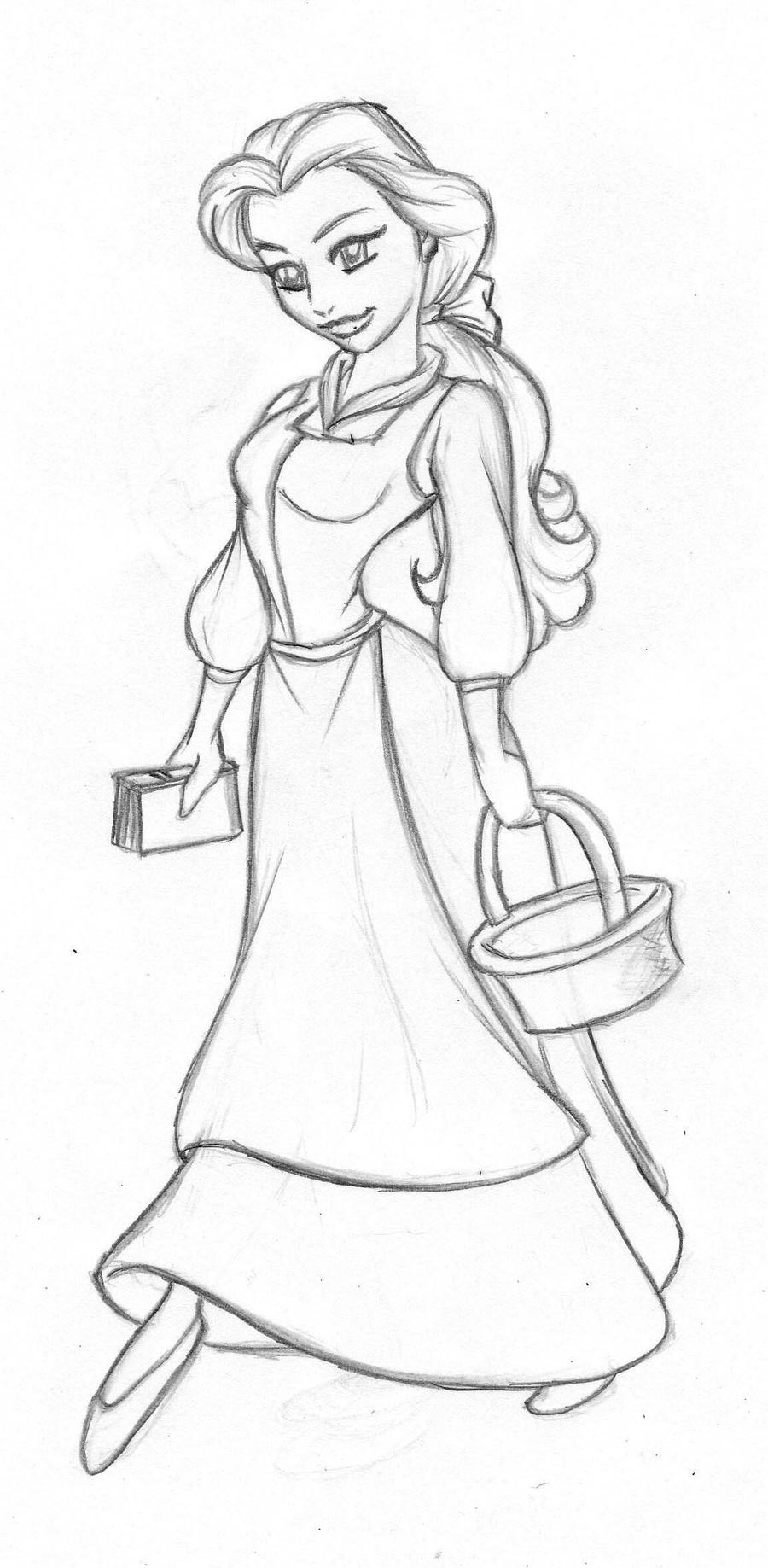 Disney - Belle sketch by kimberly-castello on DeviantArt