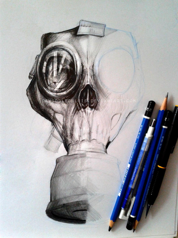 Apocalyptic Gas mask design for a tattoo WIP by Daviddleonluis on